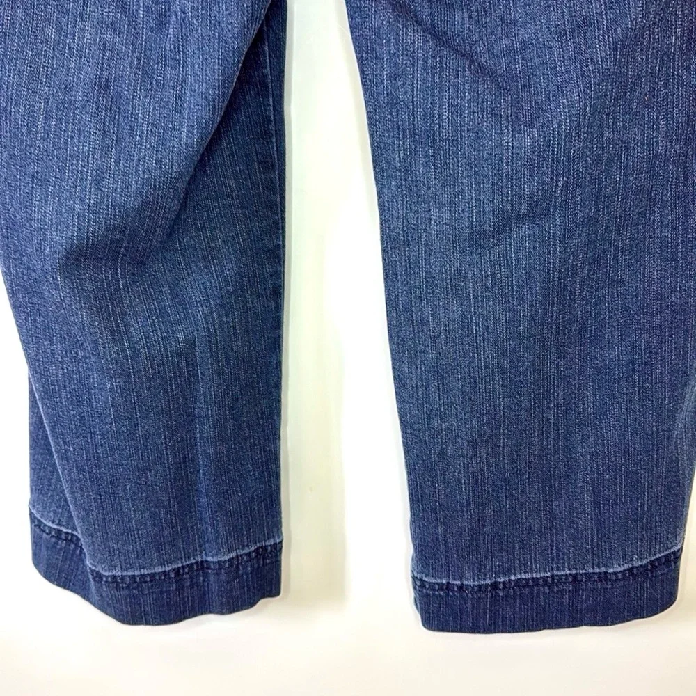 Soft Surroundings Wide Leg Crop Jeans Button Side Sz M - Picture 9 of 13